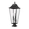 Z-Lite Gannon 5 Light Outdoor Pier Mounted Fixture, 16in. W x 41.25in. H, Black 5008PHXXLS-SQPM-BK - alternate 1